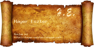 Hayer Eszter névjegykártya
